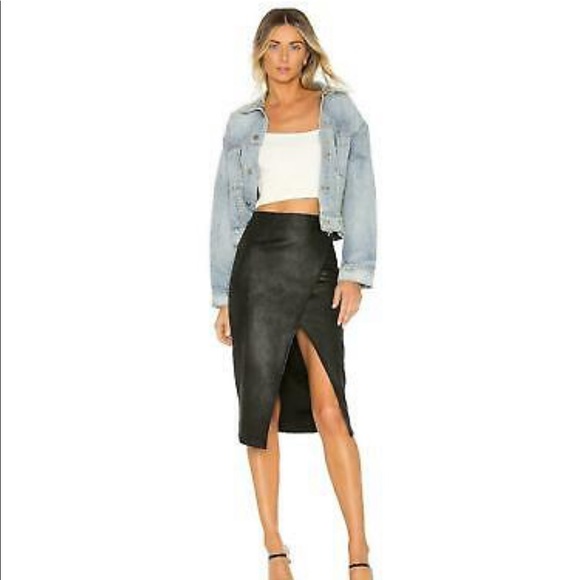 Free People Dresses & Skirts - Free People Whitney Vegan Leather Pencil Skirt Lg